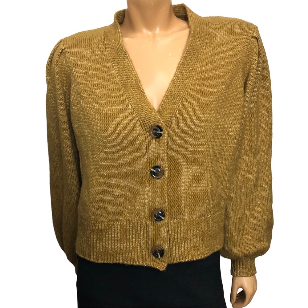 Who What Wear Chunky Button Down Cardigan w/ Puff Sleeves Size XL